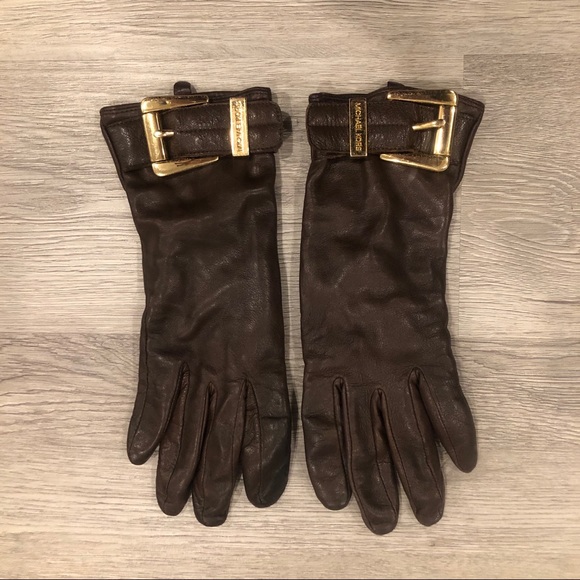Michael Kors Leather Buckle Gloves - Picture 4 of 6